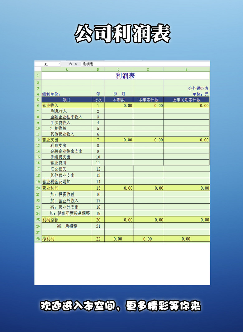 最新利润表模板,行业领先版全新利润表模板