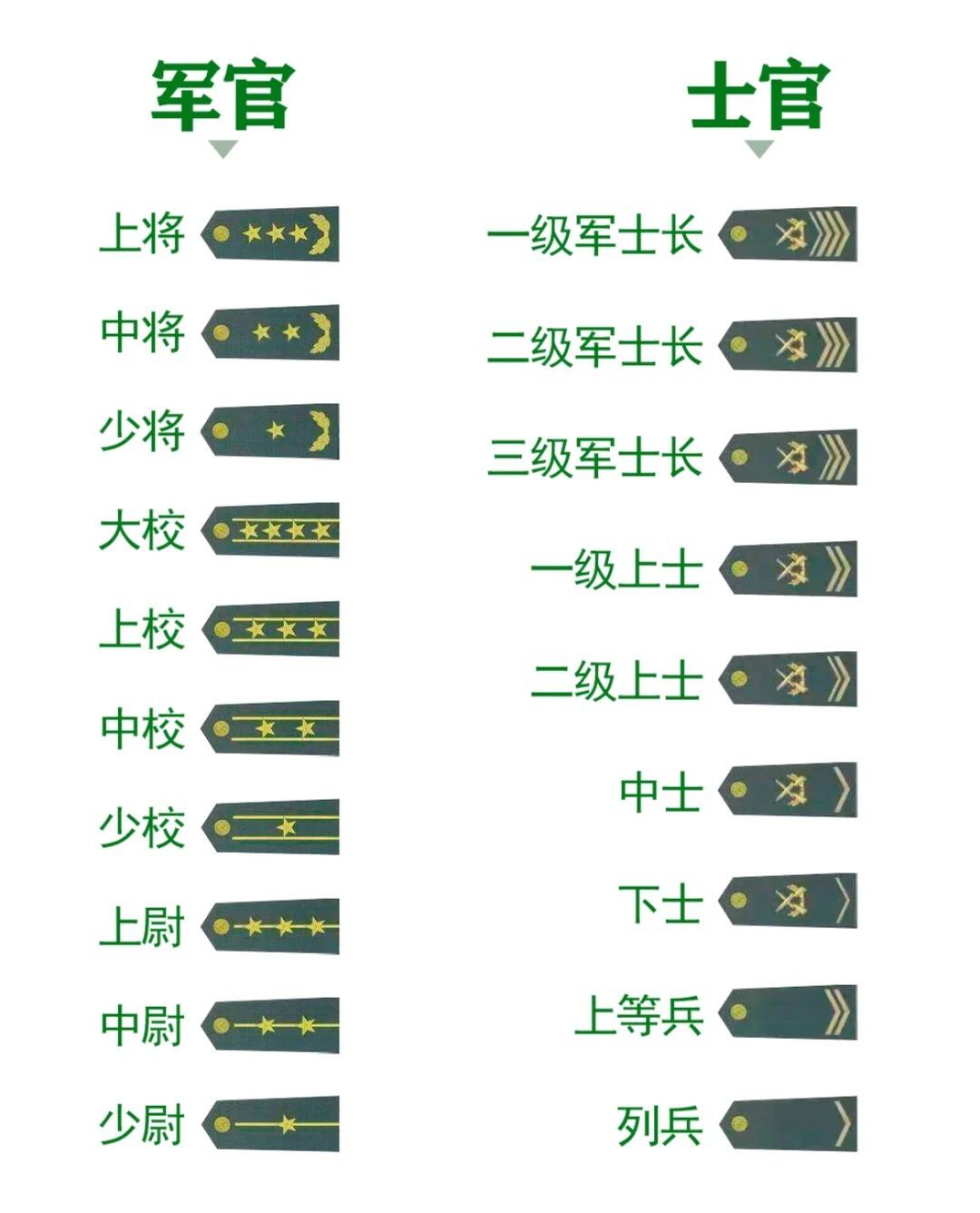 中国最新军衔等级,中国军队最新晋升军衔体系揭晓。