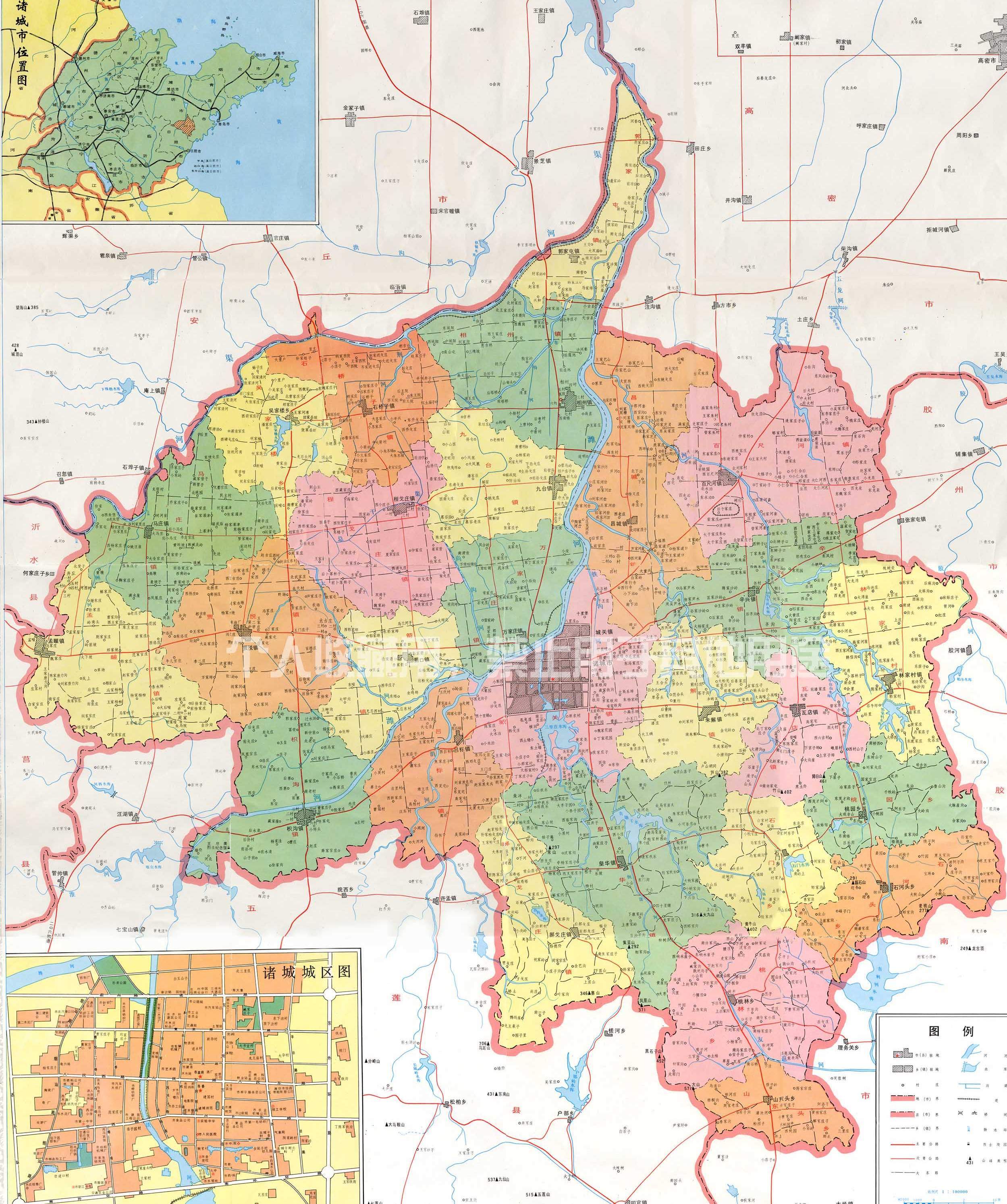 诸城最新地图,诸城新版地图